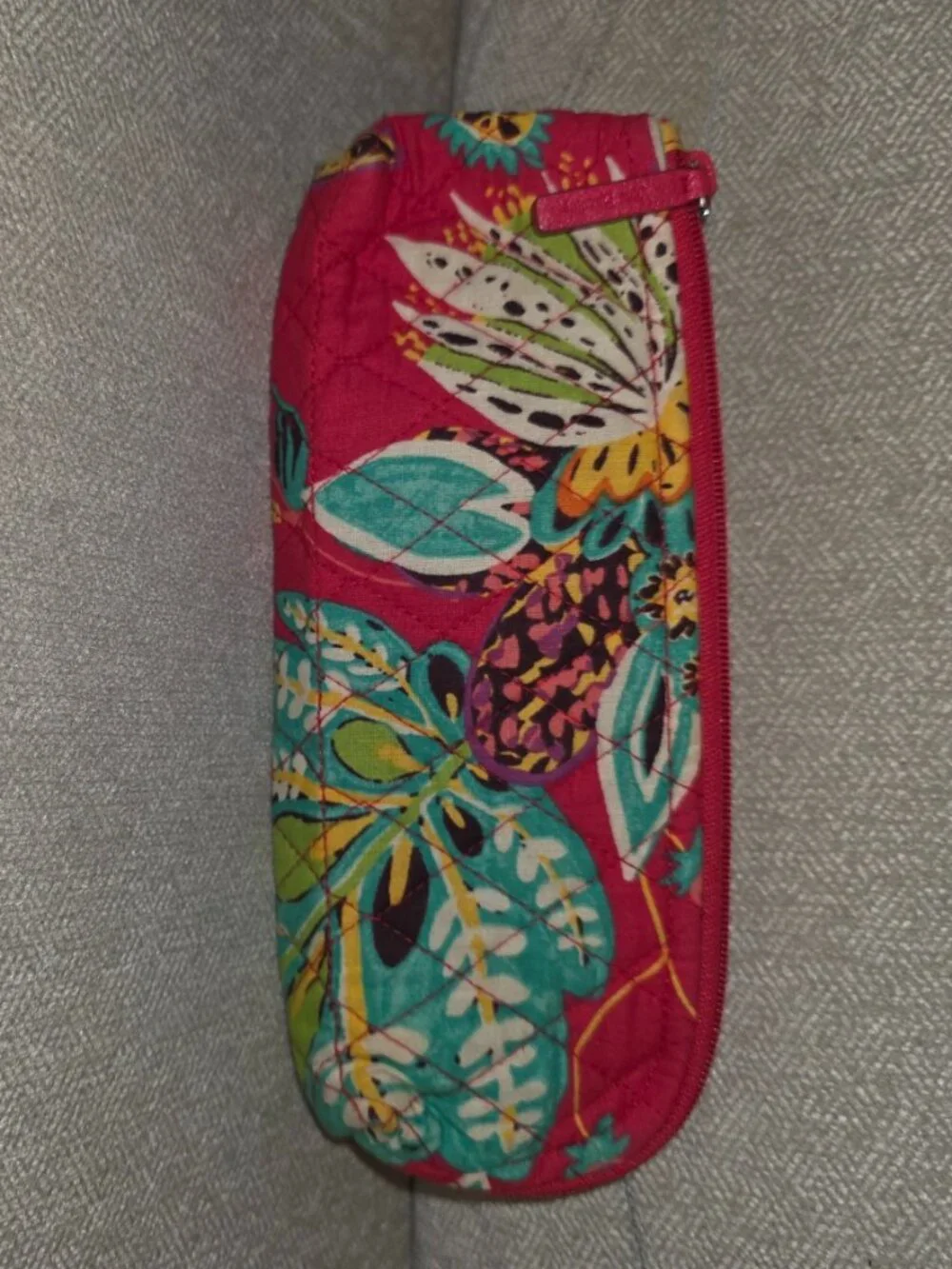 Vera Bradley Zip Pouch Makeup Organizer Pencil Case Travel Accessory Rumba